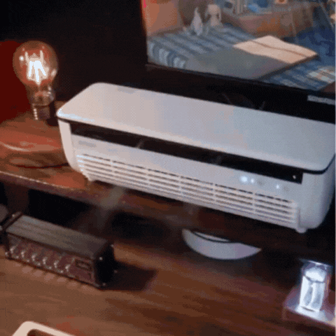 Mini ar-condicionado funcionando em silêncio