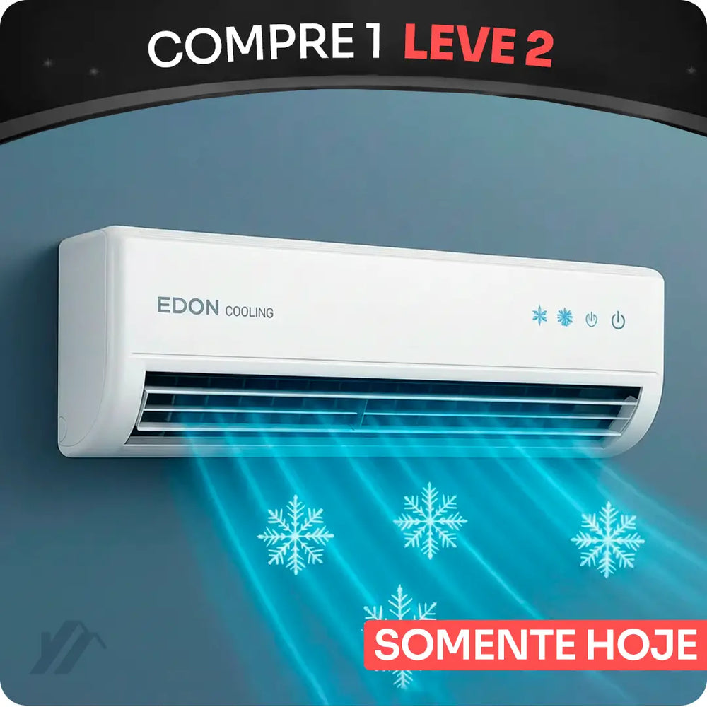 Mini ar-condicionado portátil branco soprando ar gelado