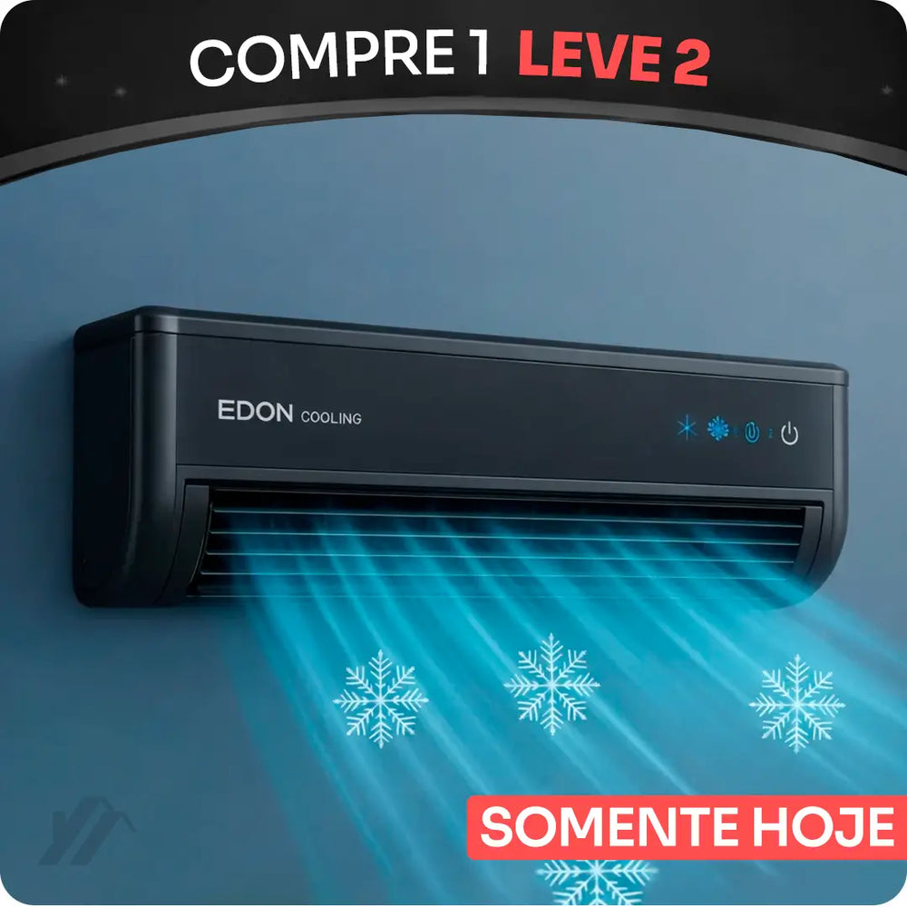 Mini ar-condicionado portátil preto soprando ar gelado